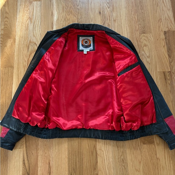 Detroit Red Wings NHL Carl Banks G-III Vintage 90s Leather Bomber Jacket Large - Picture 3 of 16